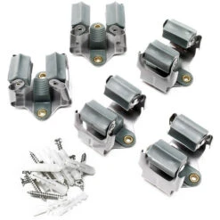 Ganci Portascope A Muro Set 5 Pezzi Supporto A Parete Scope Mop Mazze Acciaio