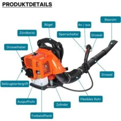 Soffiatore Di Foglie A Benzina Da Spalla 1,7 CV Motore A 2 Tempi Comandi Sul Manico Ugelli Inclusi -Pulizia Del Giardino 14835244 4