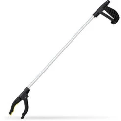 Relaxdays Pinza Raccogli Oggetti, Braccio Prensile, Aiuto Mobilità Anziani E Disabili, Alluminio, 76 Cm, Argento/nero
