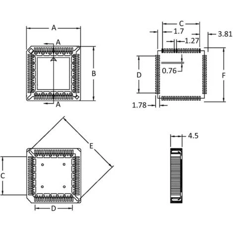 Econ Connect PLCC28SMDR Zoccolo PLCC SMD Passo: 1.27 Mm Numero Poli (num): 28 1 Pz. 5 Econ Connect PLCC28SMDR Zoccolo PLCC SMD Passo: 1.27 Mm Numero Poli (num): 28 1 Pz. - immagine 3