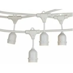 CATENA CORDONIERA LUMINOSA BIANCA ESTERNO 10 METRI 10 LAMPADINE E27 CATENARIA