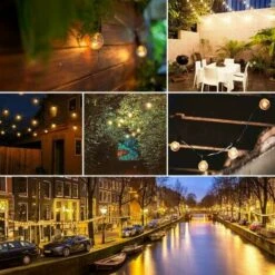 CATENA CORDONIERA LUMINOSA BIANCA ESTERNO 10 METRI 10 LAMPADINE E27 CATENARIA -Pulizia Del Giardino 29754860 4