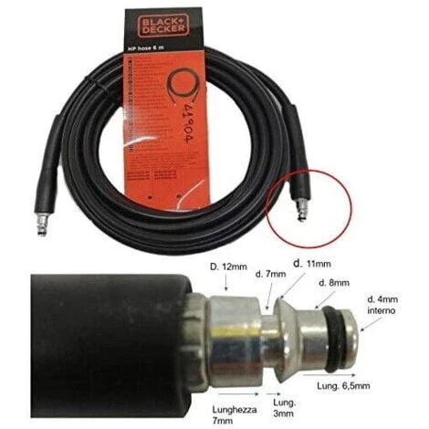 Black&decker Tubo Idropulitrice 6m 41904 Accessori Ricambi Annovi Reverberi 4 Black&decker Tubo Idropulitrice 6m 41904 Accessori Ricambi Annovi Reverberi - immagine 2