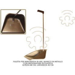 Paletta Per Spazzare Immondizia In ABS Manico Metallo Impugnatura Plastica Cm 40 X 80 H