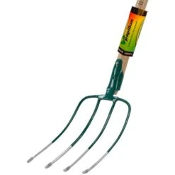 No Brand FORCA FORCONE PAPILLON A 4 DENTI PER TERRA FIENO PAGLIA FOGLIE CON MANICO 135 CM