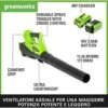 Greenworks Tools 40 V Soffiatore Fogliaceo Assiale A Batteria G40AB, Li-Ion 40V 177 Km/h Potente Soffiatore Assiale Ad Aria Con Controllo Elettronico Della Velocità (1x Batteria 2Ah) -Pulizia Del Giardino 41576110 1