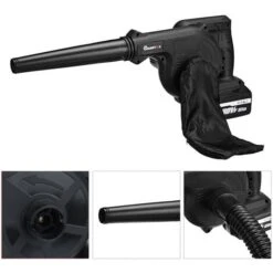 Soffiatore D'aria Per Foglie Palmare Con 2 Batterie Aspiratore Elettrico A Batteria -Pulizia Del Giardino 60639018 3