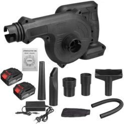 3000W 2 In 1 Soffiatore Aspiratore Elettrico Soffiatore Per Foglie Portatile Collettore Di Polvere Con 2 Batterie + Accessori -Pulizia Del Giardino 67277379 5