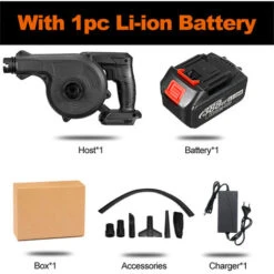 2 IN 1 Soffiatore Cordless Per Foglie Soffiatore Aspitatore Elettrico Per Giardino Computer Polvere Foglia Neve Con 1 Batteria -Pulizia Del Giardino 69113319 5