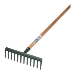 Rastrello 14 Denti Con Manico In Legno Misura 345 Mm Papillon -Pulizia Del Giardino 763448 2
