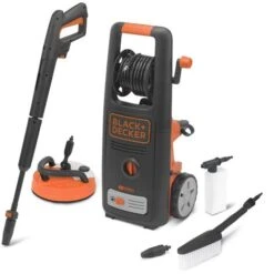 Black & Decker Idropulitrice Ad Alta Pressione BLACK+DECKER BXPW1800PE (1800W, Pressione 135 Bar, 440l/h) Con Patio Cleaner Deluxe E Spazzola Fissa