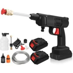 Idropulitrice A Batteria 12000 Giri/min 30 Bar Con Tubo Da 5 M 2 Ugelli 2 Batterie 5000 MAh