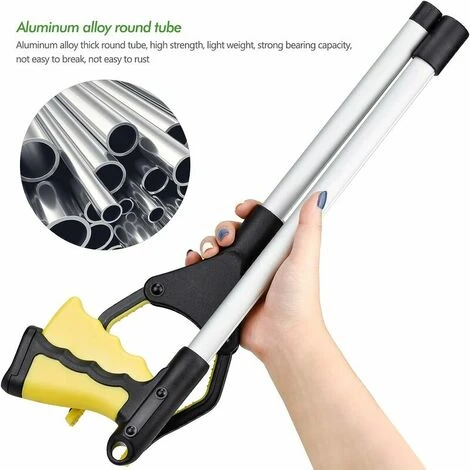 Strumenti Scavenger 32 Pollici, Morsetto Telescopico Strumento Di Aiuto Per Disabili Morsetto In Alluminio Per Scavenging Litter, Litter Scoop,Yellow 5 Strumenti Scavenger 32 Pollici, Morsetto Telescopico Strumento Di Aiuto Per Disabili Morsetto In Alluminio Per Scavenging Litter, Litter Scoop,Yellow - immagine 3