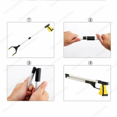 Strumenti Di Raccolta, Morsetto Di Estensione Pieghevole Da 81 Cm, Strumento Di Aiuto Per Disabili In Alluminio Con Morsetto In Gomma Rotante, Estensione Del Braccio Lungo Per Raccoglitrice Di Rifiuti 7 Strumenti Di Raccolta, Morsetto Di Estensione Pieghevole Da 81 Cm, Strumento Di Aiuto Per Disabili In Alluminio Con Morsetto In Gomma Rotante, Estensione Del Braccio Lungo Per Raccoglitrice Di Rifiuti - immagine 5