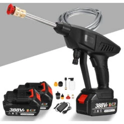 Pistola A Pressione Idropulitrice A Batteria 60 Bar 21V 300W 2 Batterie 20000 MAh